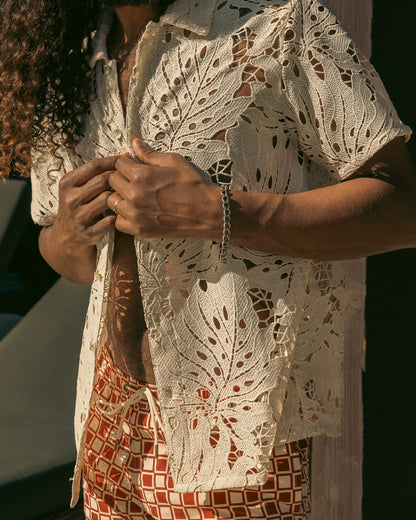 The Monstera Shirt - Scallop - Dandy Del Mar