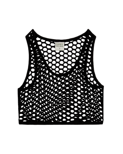 The Montserrat Crochet Tank - Onyx - Dandy Del Mar