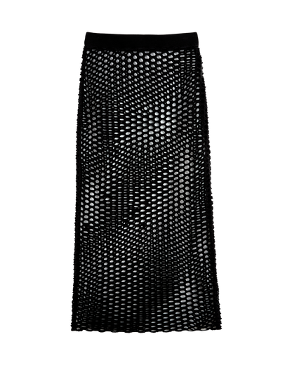 The Montserrat Crochet Skirt - Onyx