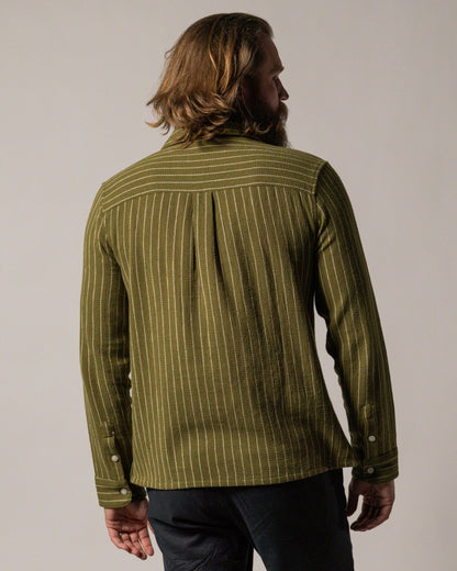 The Palma Long Sleeve Shirt - Arbequina Stripe - Dandy Del Mar