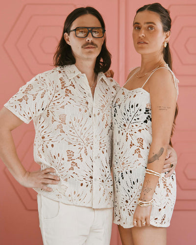 The Monstera Shirt - Scallop - Dandy Del Mar