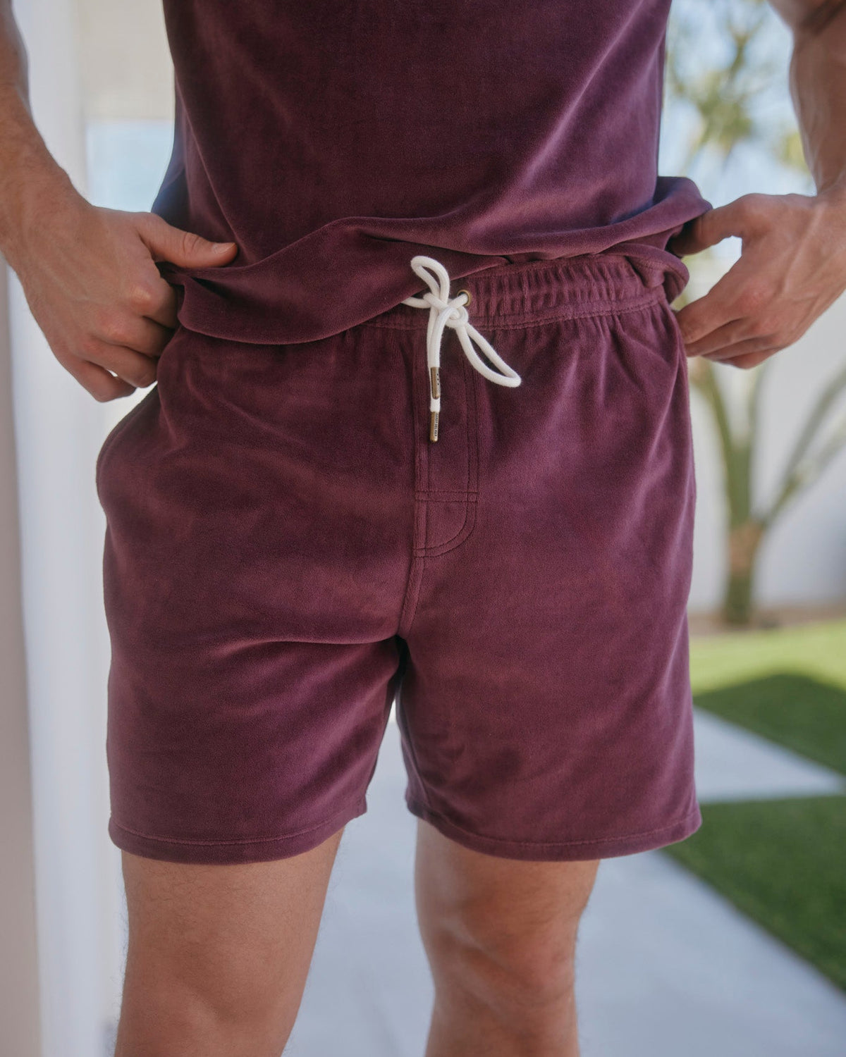 Rio Velour Shorts Bordeaux