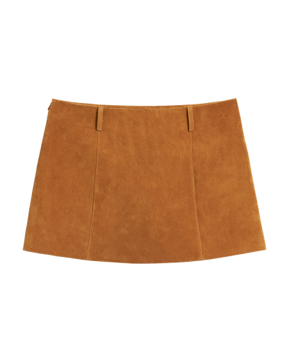 The Sicily Leather Skirt - Sable