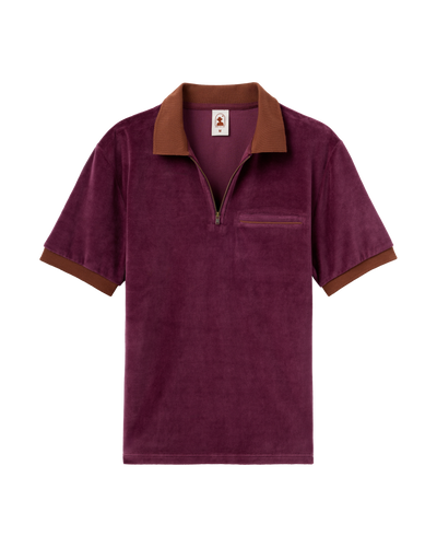 The Rio Velour Shirt - Bordeaux - Dandy Del Mar