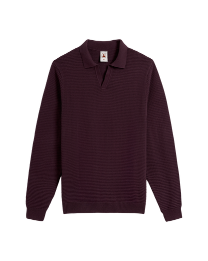 The Sebastian Long Sleeve Polo - Amethyst