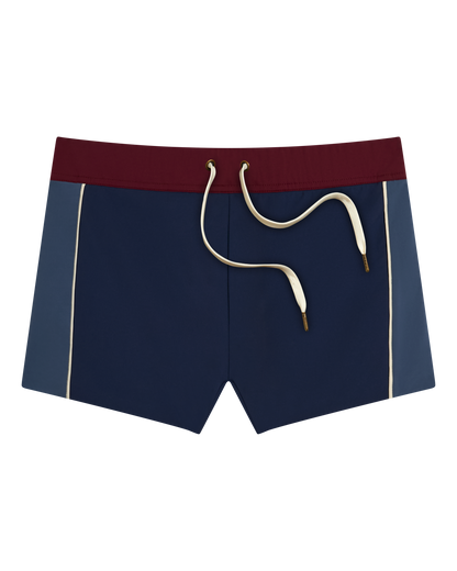 The Cassis Square Cut Swim Brief - Anchor Bordeaux