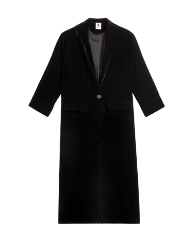 The Catania Velour Coat - Onyx - Dandy Del Mar