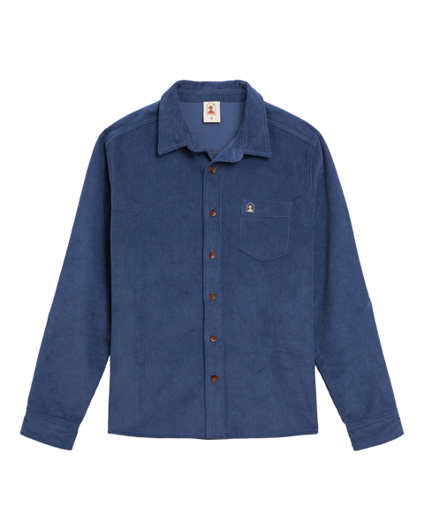 a*i様 ollun corduroy padded outer corsica-shirt-moontide-blue-