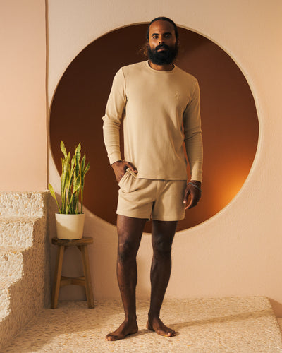 The Cannes Waffle Knit Shorts - Truffle - Dandy Del Mar