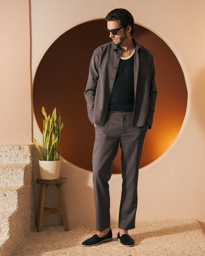 The Tresco Shirt - Tierra Houndstooth - Dandy Del Mar