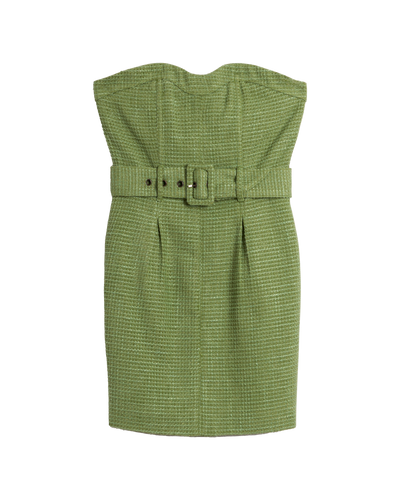The Trinidad Tweed Strapless Dress - Oliva - Dandy Del Mar