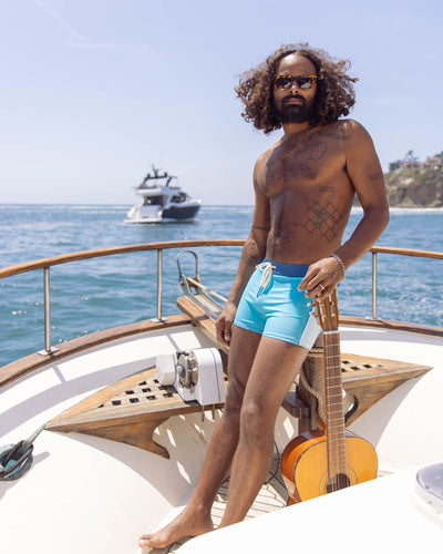 The Cassis Square Cut Swim Brief - Cielo Sky